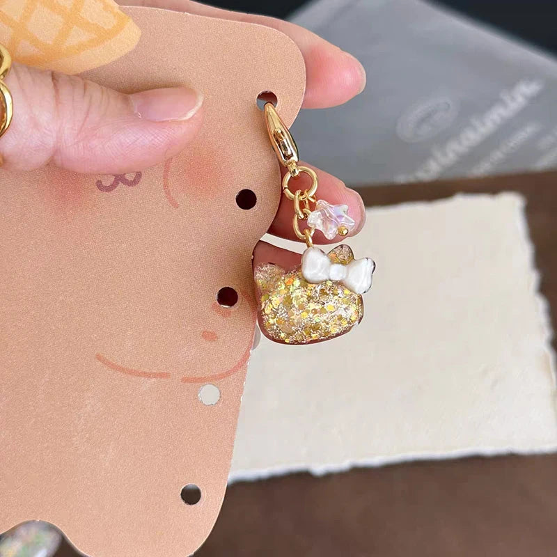 Sanrios Animal Kitty Cat Keychain Kawaii Cute Anime Hellokittys Cellphone Strap Pendant Purse Bag Charm Accessories Girls Gift