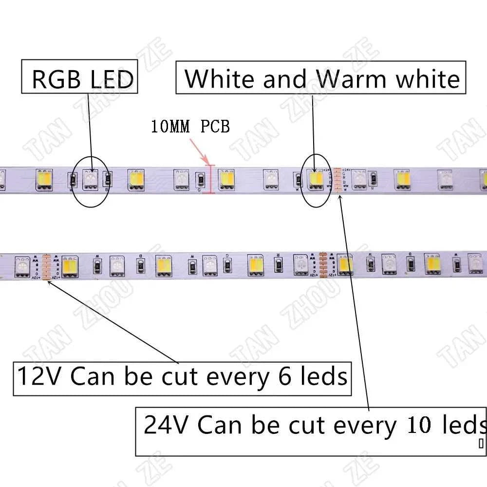 DC12V 24V 5050 LED Strip RGBW Flexible LED Light 60LED/m NW 4000K UV IP20/IP65 RGB+White/+Warm White RGBCCT Tape for decoration The jack market .AU The jack market .AU Home $ 62 136:200003940#RGBWW 5pin 10mm PCB;14:10#IP67 Tube Waterproof;249:200006306#24V