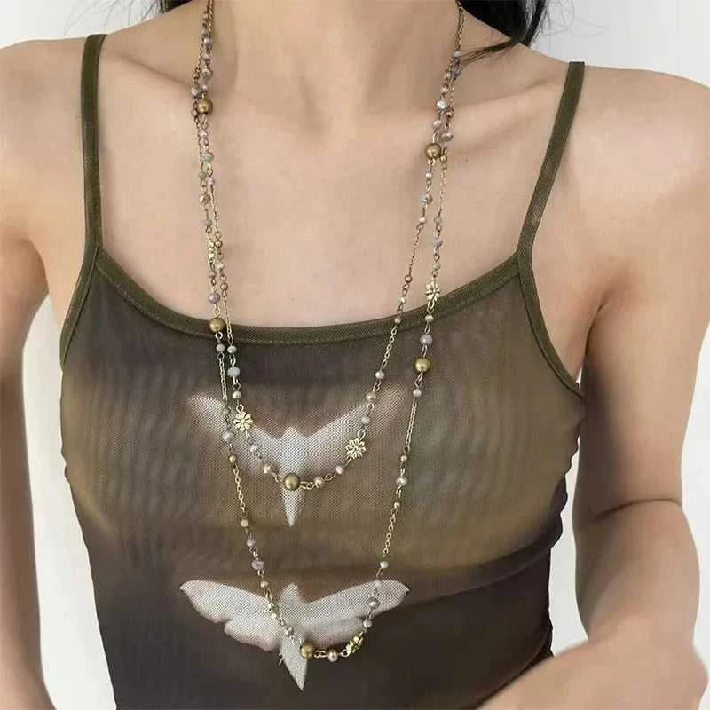 Stackable Double Layered Flower Beaded Chains Necklaces for Women Bohemian Ethnic Style Glass Beaded Sweater Chain Jewelry The jack market .AU The jack market .AU Jewellery & Chains $ 55 200001034:200003759#XL1113-S