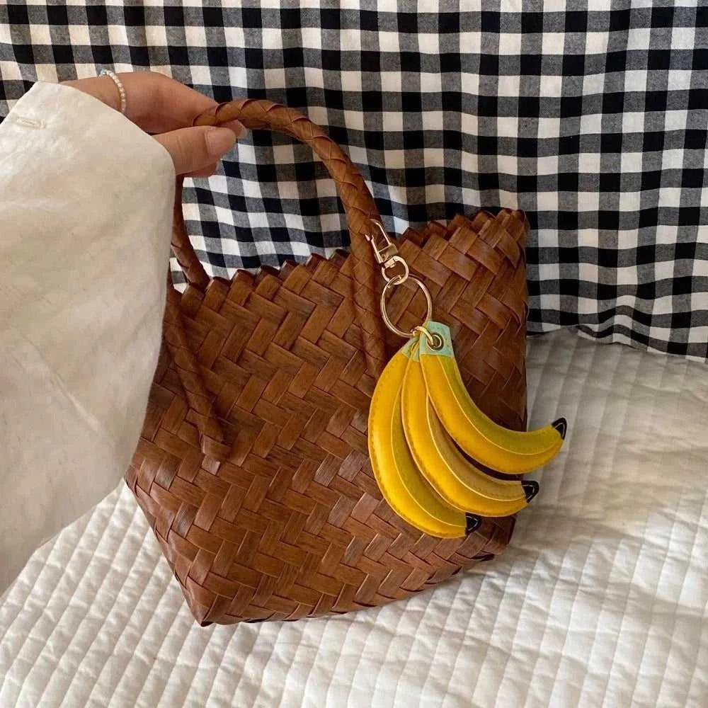 Cute Fashion Fruit Banana Keychain PU Banana Bag Accessories PU Leather Pendant Simulation Waterproof Fruit Key Ring Female The jack market .AU The jack market .AU $ 51 14:29#Yellow