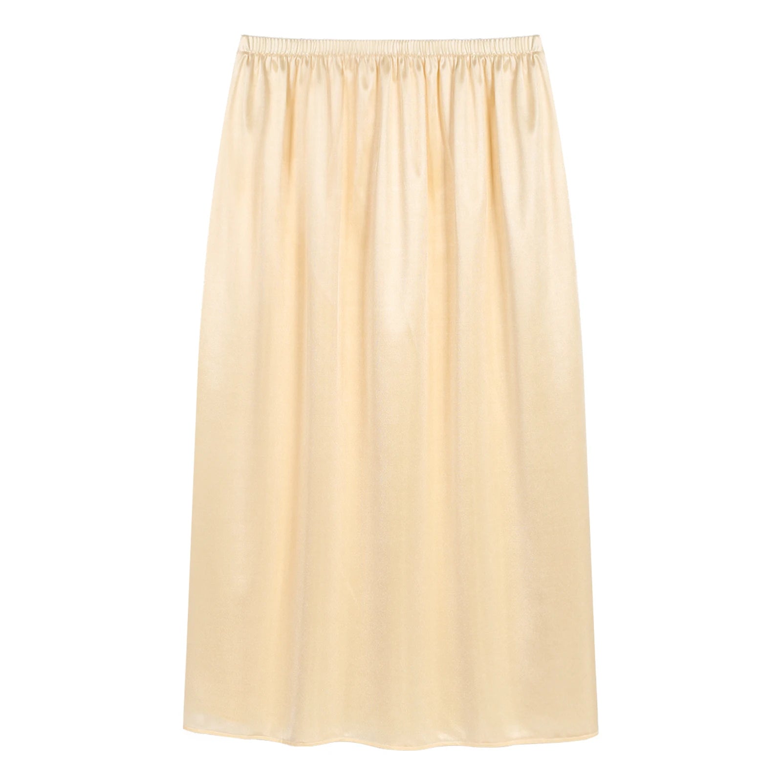 Womens Petticoat Skirt Solid Half Slip Underskirt Summer Elastic Waist Inner Lining Midi Skirt Long Underskirt for Party Dress