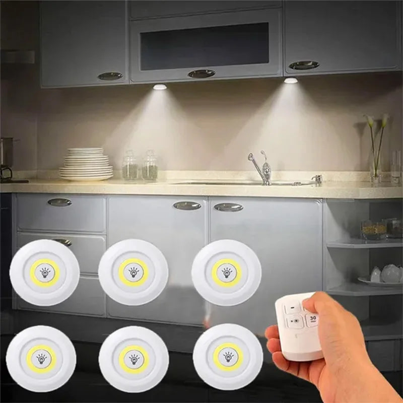 Dimmable LED Under Cabinet Light with Remote Control Battery Operated LED Closets Lights Wardrobe Bathroom lighting Night Light - Jack market 1988Jack Market 1988