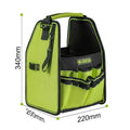 35 pockers & loops Tool Tote with Handle for Easy Tool Access, Water-Resistant Construction, Black/Green
