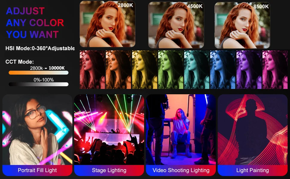 Sokani X25 X8 X15 Handheld RGB Colorful Stick Light LED Light Wand CRI 95+ 2800K-10000K 3000mAh APP Control For YouTube Tiktok