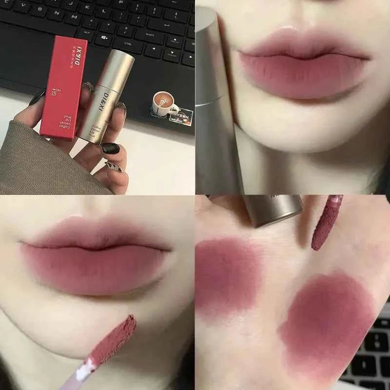 Dark Brown Velvet Matte Lip Gloss - Waterproof Liquid Lipstick for Confident Nude Coffee Brown Lips