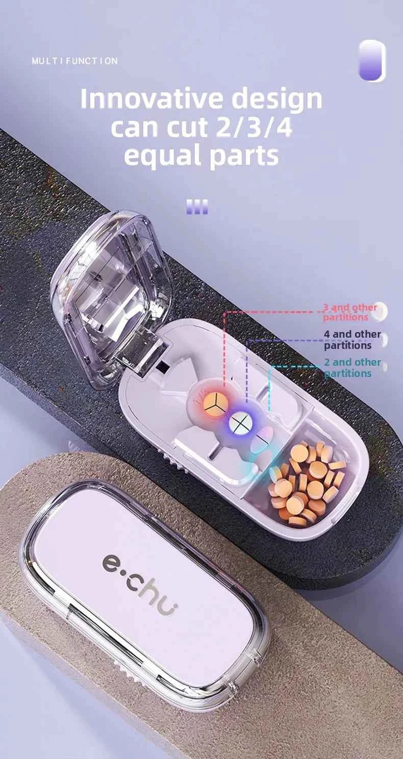 3in1 Medicine Cutter Precise Cutting Into Half / Third / Quarter Drug Divider Organizer Portable Tablet Splitting Pills Splitter