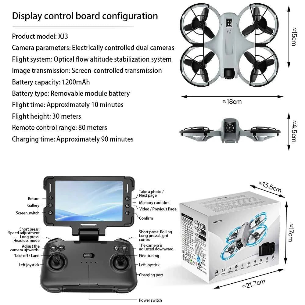 Dual camera high-definition drone, headless mode, 360 ° flip, easy to operate, suitable for outdoor travel The jack market .AU The jack market .AU Drones $ 114 14:193#XJ3-A-4.3-GY-1B