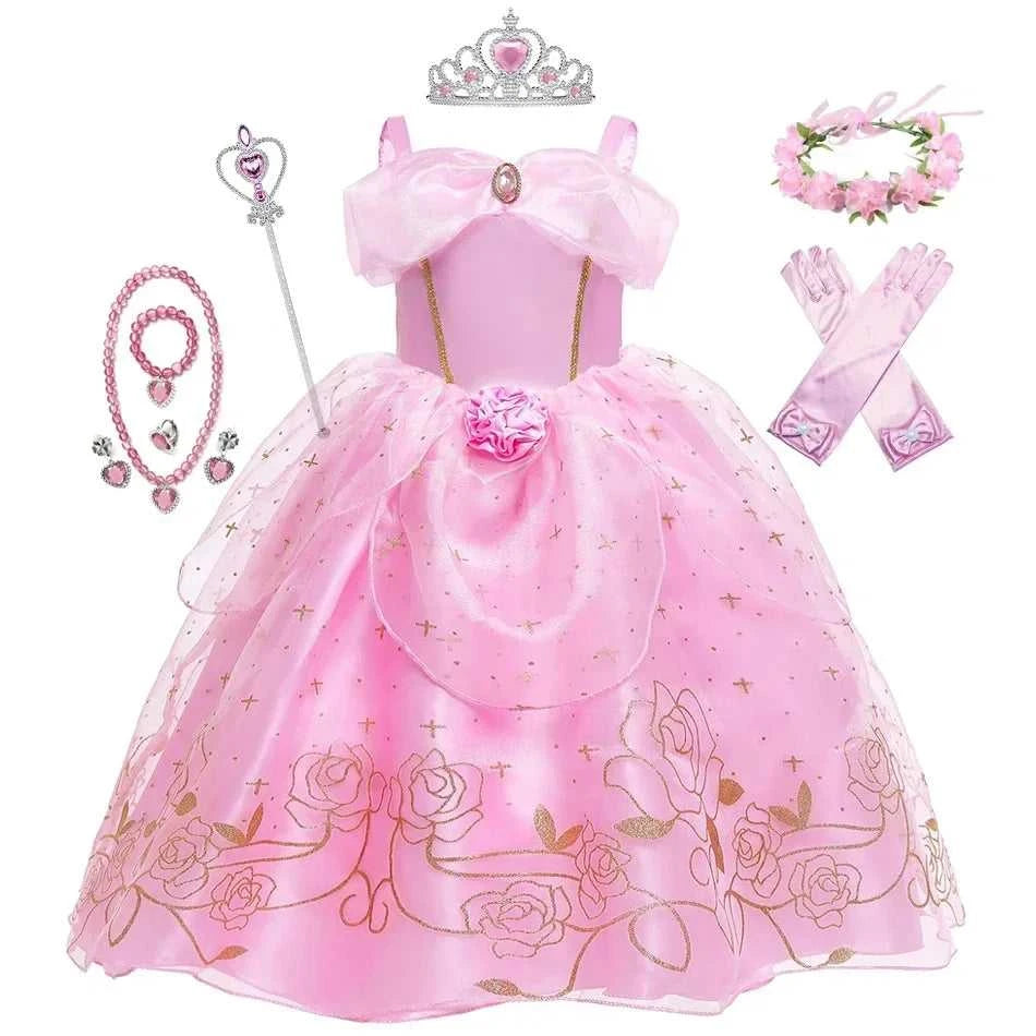 Kid Princess Pink Dress Girl Summer Fancy Party Clothes Children Sleeping Beauty Flower Dresses Christmas Carnival Costume Cloth The jack market .AU The jack market .AU Mum & Kids: Essential Products for Every Family $ 49 14:200001438#Aurora03;200000463:200661901#6-7T (Size 140)