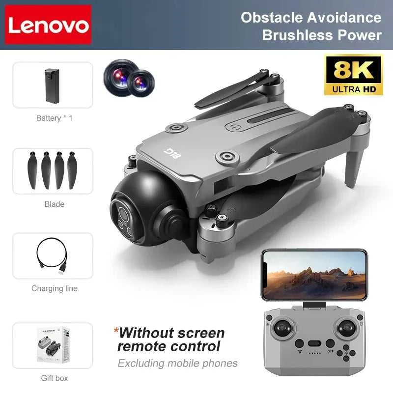 Lenovo D18 Drone 8K Aerial HD Dual-Camera Intelligent Obstacle Avoidance Brushless Power 5G WIFI Screen Remote Control GPS Drone The jack market .AU The jack market .AU Drones $ 97 14:175#Black-8K HD-VR