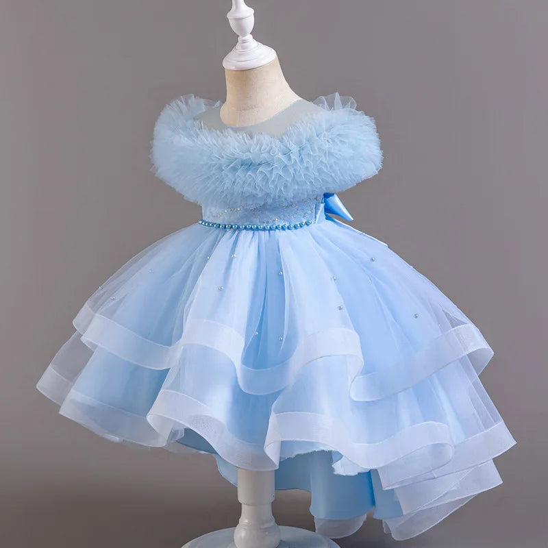 GlamourKids Elegant Lace Mesh Sleeveless Evening Gown for Girls 3-12 - Perfect for Summer Parties