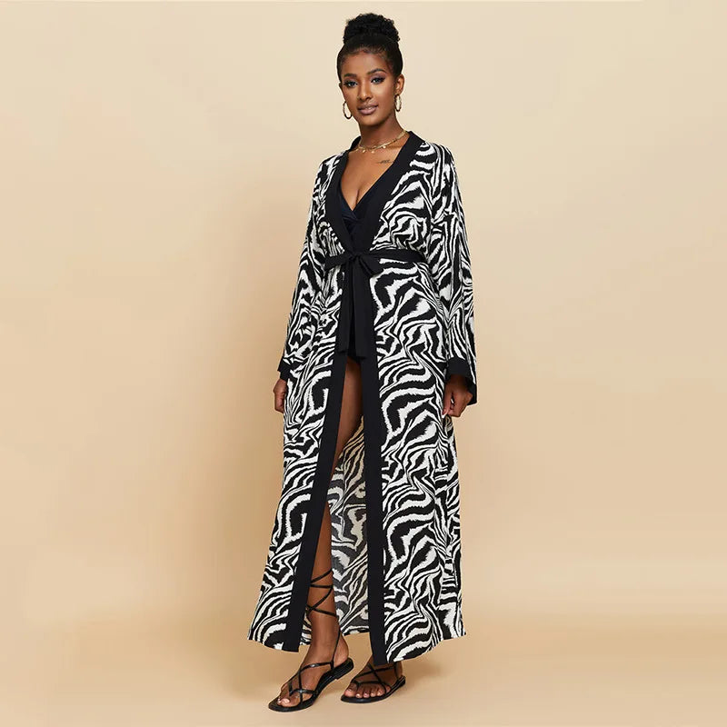 2026 Women's Kaftan Beach Cover-Up Dress - Stylish Long Tunic for Summer Bikinis & Beachwear