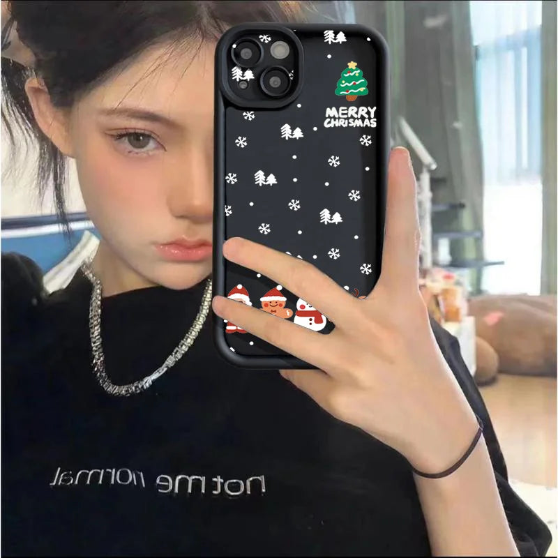 Christmas Santa Elk Phone Case For iPhone 17 16 15 14 13 12 11 Pro Max X XS XR 7 8 Plus Soft Silicone Shockproof Back Cover