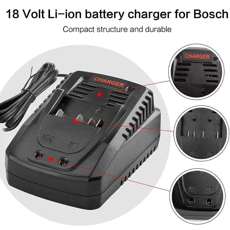 Fast charger 3.0A For Bosch AL1860CV Li-ion Battery Charger 18V 14.4V BAT609G BAT618 BAT618G BAT614  Electrical Drill
