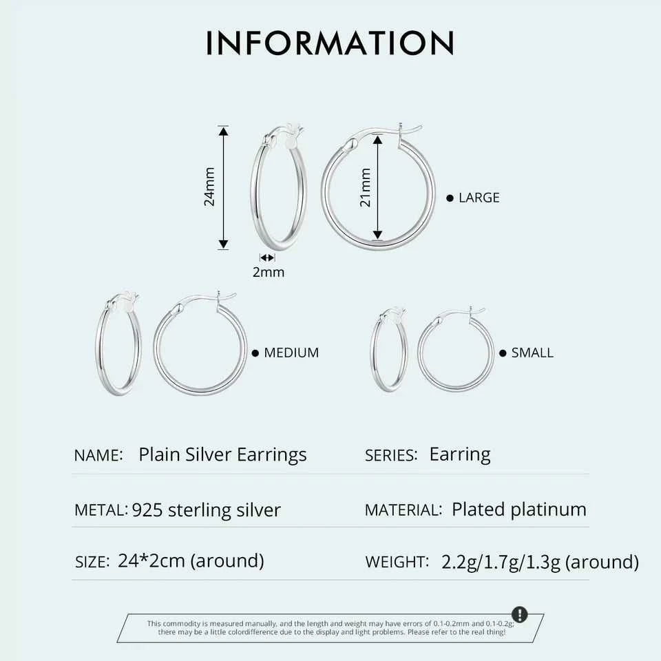 BAMOER 925 Sterling Silver Bold Classic Hypoallergenic Hoop Earrings, 14K White Gold Plated Glossy Tube Earrings for Women Gift The jack market .AU The jack market .AU Jewellery & Chains $ 65 200000226:365458#Gold - 21mm;200007763:201336100