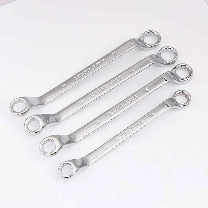 Multifunctional Double-ended Offset Ring Spanner - Heat Treated Hardened Box End Wrench for Auto Repair
