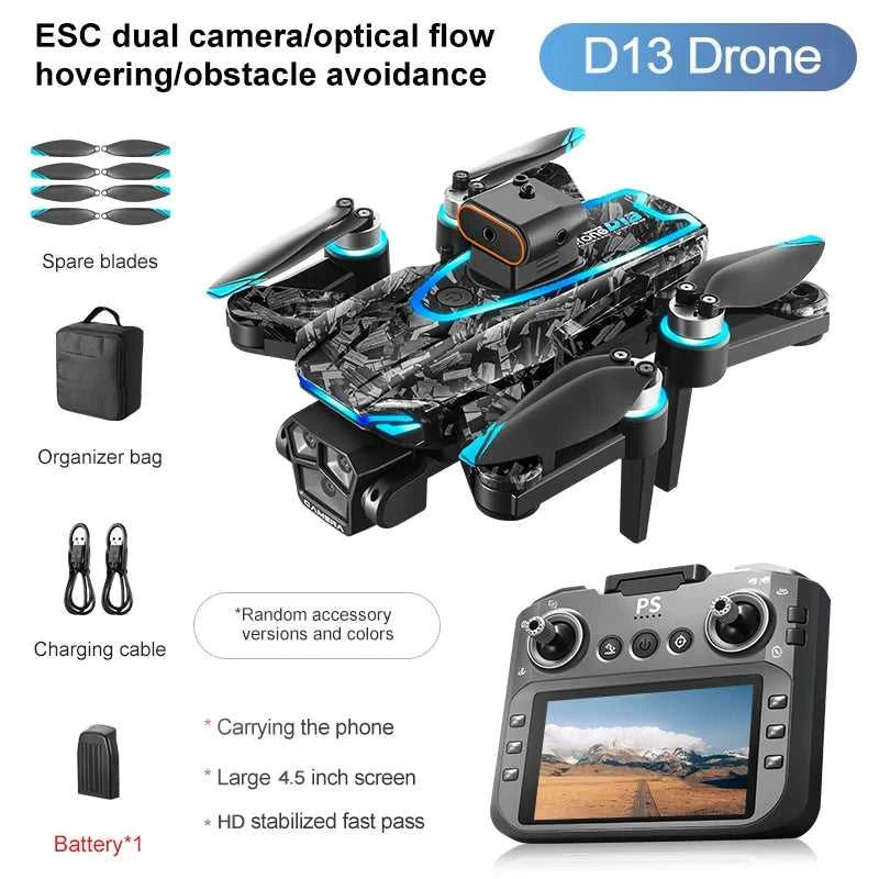 New D13 RC Drone 4K Professional HD Triple Camera 5G WIFI FPV Dron 360° Obstacle Avoidance Brushless Large Screen Quadcopter Toy The jack market .AU The jack market .AU Drones $ 128 14:29#D13-Screen Drone