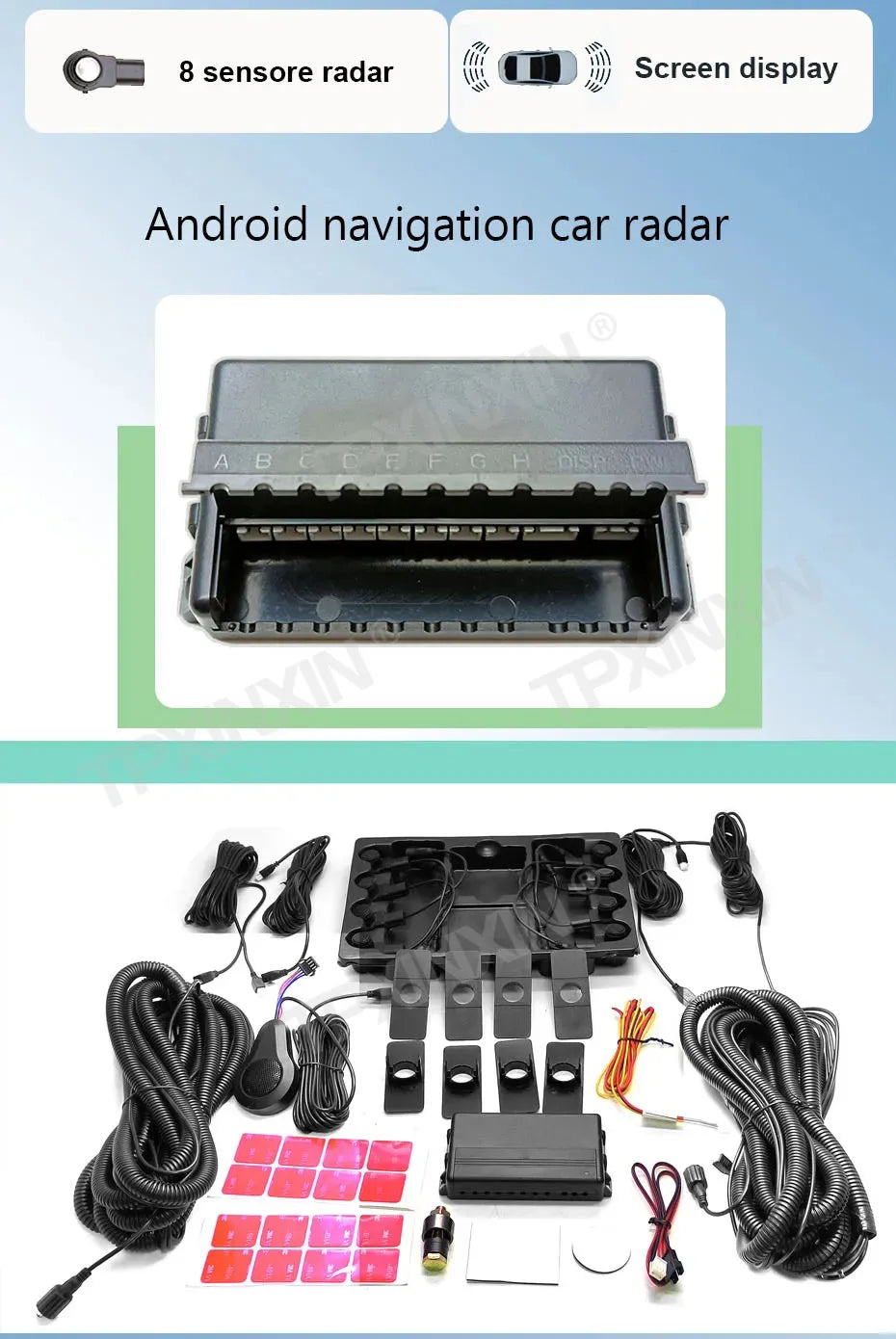 Auto parts Android navigation Car Parking Sensor Kit Reverse Backup Radar Sound Alert Indicator Probe System 4 Probe Beep Sensor