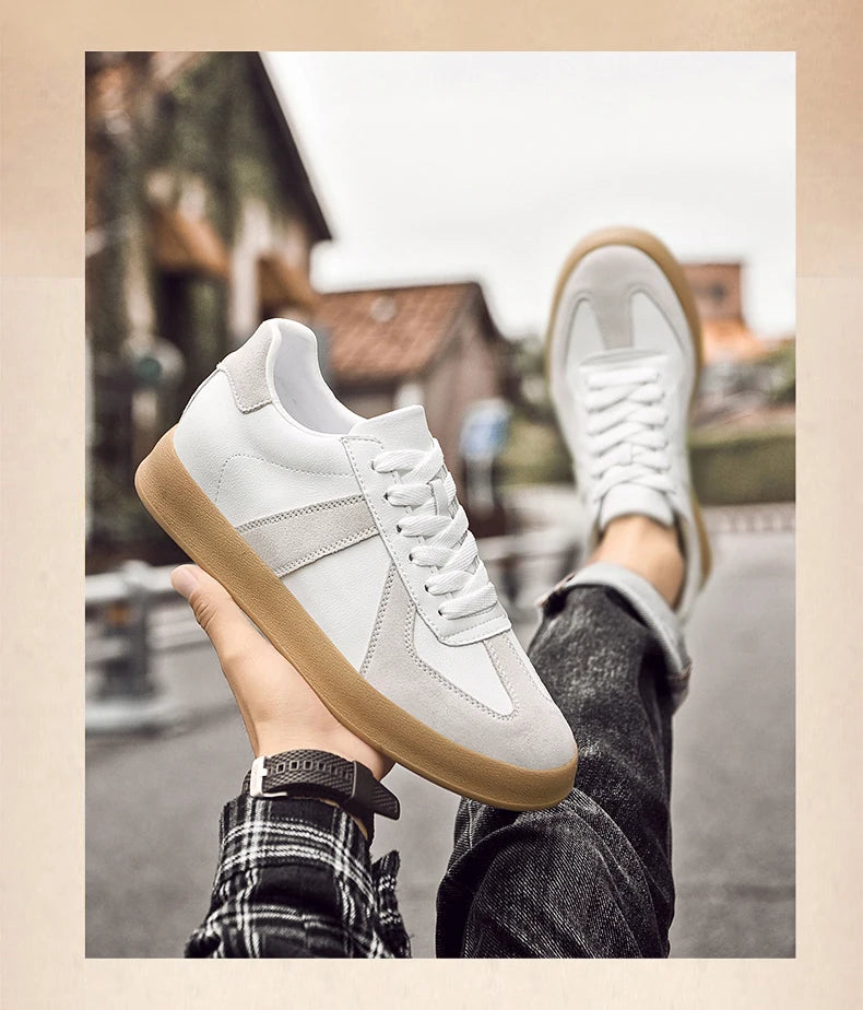 Men Women Genuine Leather Casual Elevator Shoes Leisure Sneakers Sports Zapatos Mujer Men's Height Increasing Shoes Tennis Shoes