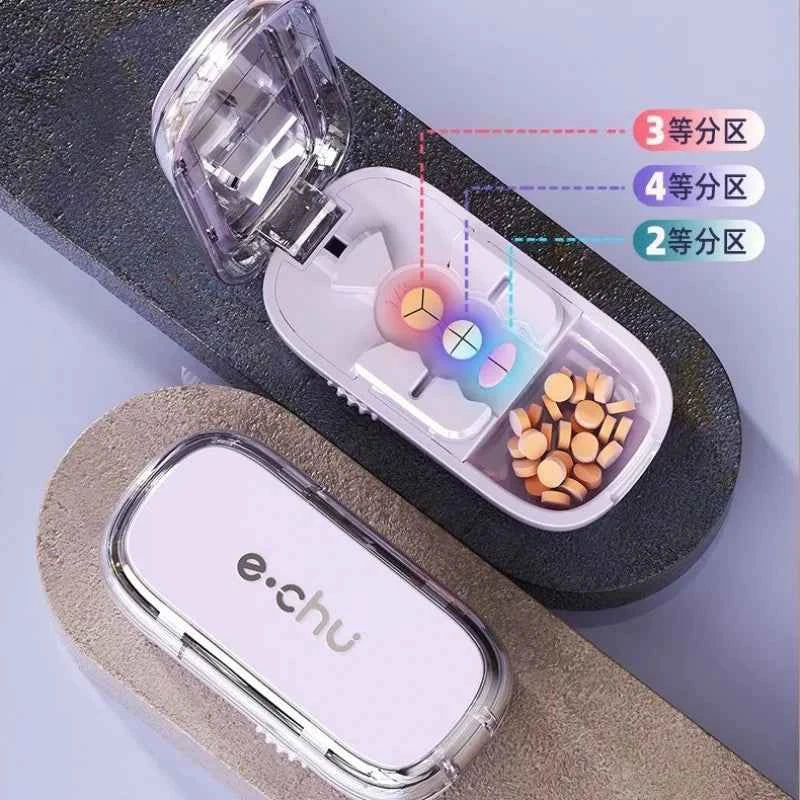 3in1 Medicine Cutter Precise Cutting Into Half / Third / Quarter Drug Divider Organizer Portable Tablet Splitting Pills Splitter