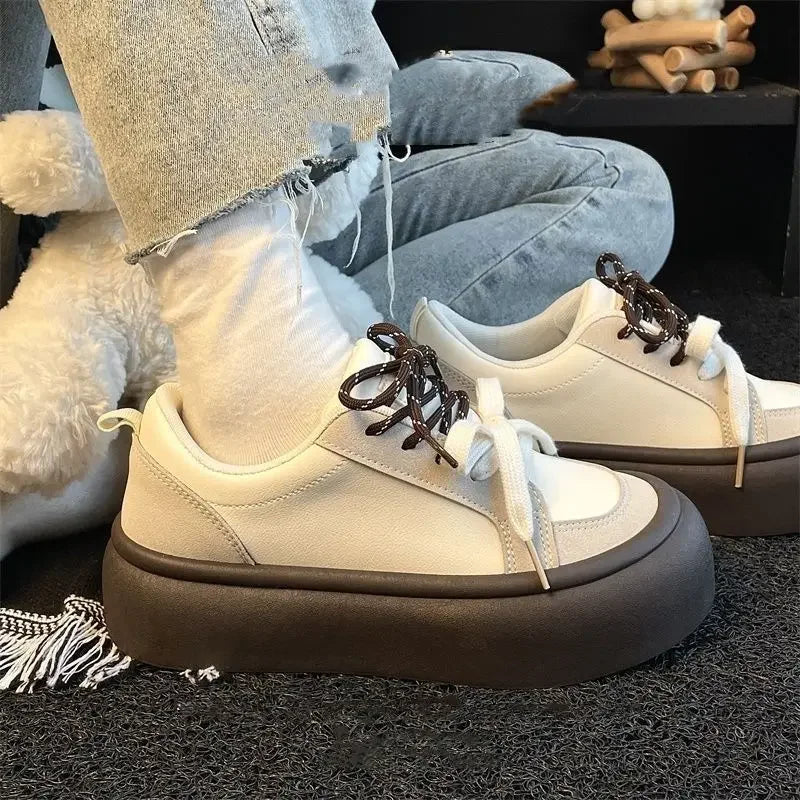 Fashion 2025 Round Toe Lace Up Women's Shoes Offers Trends Original 39 Walking Y2k New Aesthetic Cheap Ladies Footwear On Sale