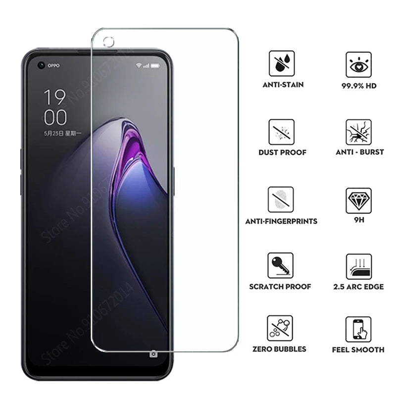 OPPO GlassGuard 4-Pack Tempered Glass Screen Protectors - Full Coverage for OPPO Reno 8 Series & Find X5/X3 Lite
