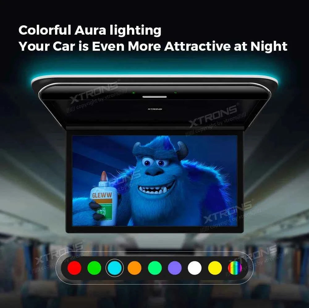 XTRONS 19.5" Android Car Roof Monitor TV Octa-core 8K IPS Car Screen Adjustable Angle to 170° with Screen Mirroring USB HDR RCA