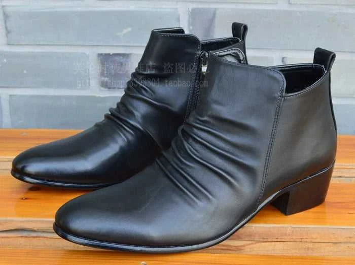 Fashion Genuine Leather Men Ankle Boots High Top Zip Suit Shoes Black Dress Boots Spring Autumn Leather Shoes Men Leather Boots The jack market .AU The jack market .AU Step Up Your Style: Trendy Shoes for Every Occasion! $ 106 14:193;200000124:200000338