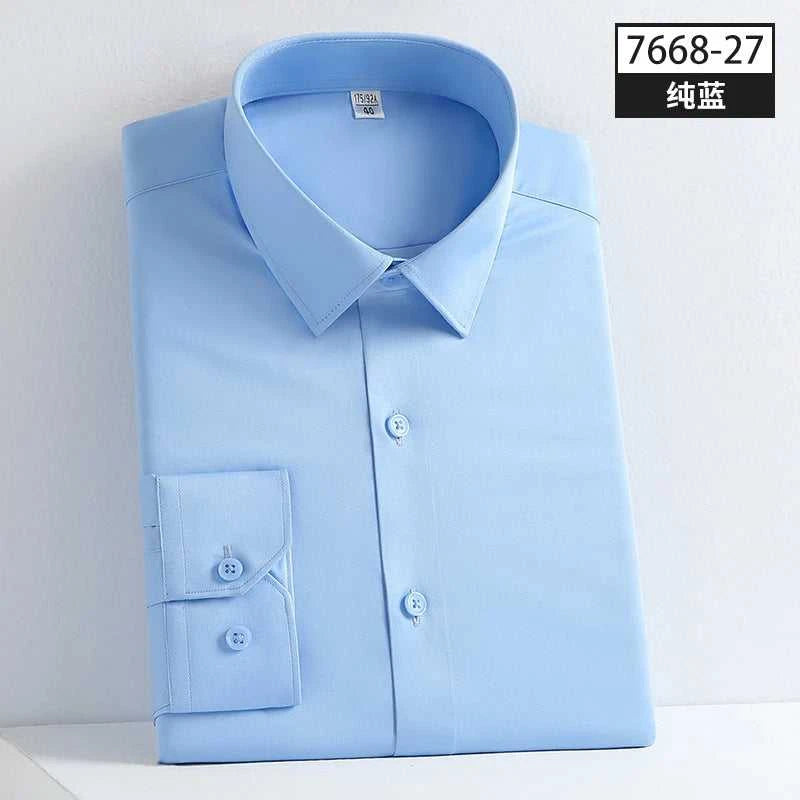 New Spring and Autumn Social Dress Ice Silk Long Sleeve Men's Shirt Business No Iron Casual Fit Pure White High Quality The jack market .AU The jack market .AU Men Fashion $ 41 14:771#21;5:100013888