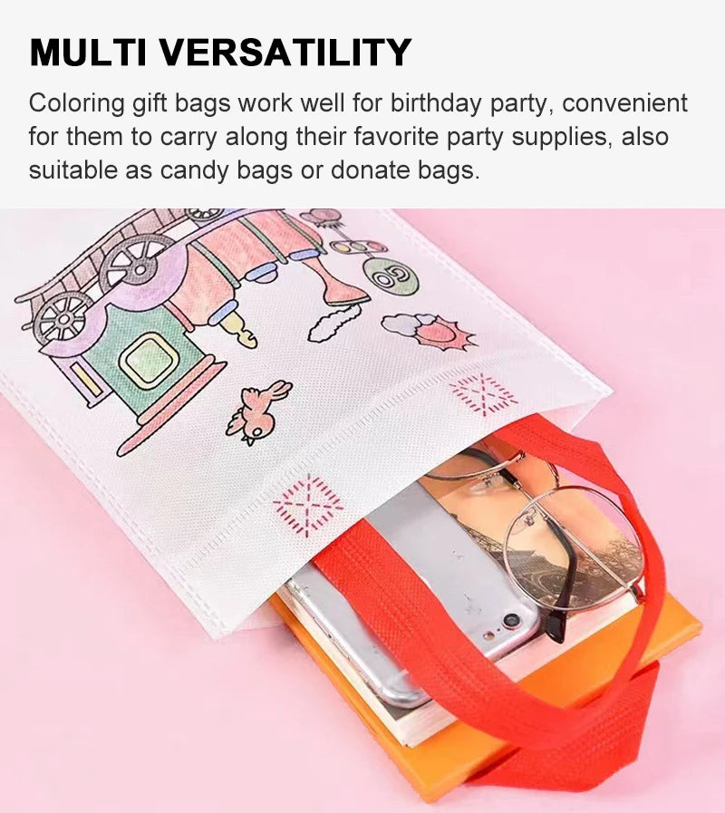 5pcs Graffiti Bag with Marker Pen Color Cognition Children Drawing Toys Puzzle Parent-child Kindergarten Activity Props TMZ