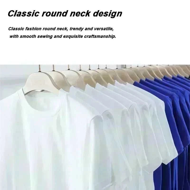 Men Cotton Casual Striped T-shirt Soft Breathable Short Sleeve Round Collar Casual Fit Minimalist Pure White Men Clothing The jack market .AU The jack market .AU Men Fashion $ 30 14:771#1;5:361386