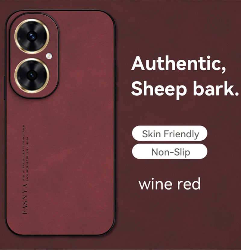 Huawei Leather Case - Soft Matte, Anti-Fingerprint, Shockproof Protection for Nova 12, 11i, 11 Pro, 10 SE, 9, 8i