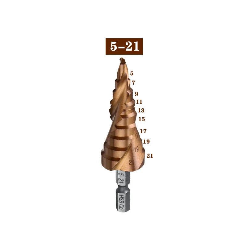 M35 5% Cobalt Step Drill Bit HSS-Co High Speed Steel Cone Hex Shank Metal Drill Bit Tool Set Hole Cutter For Stainless Steel