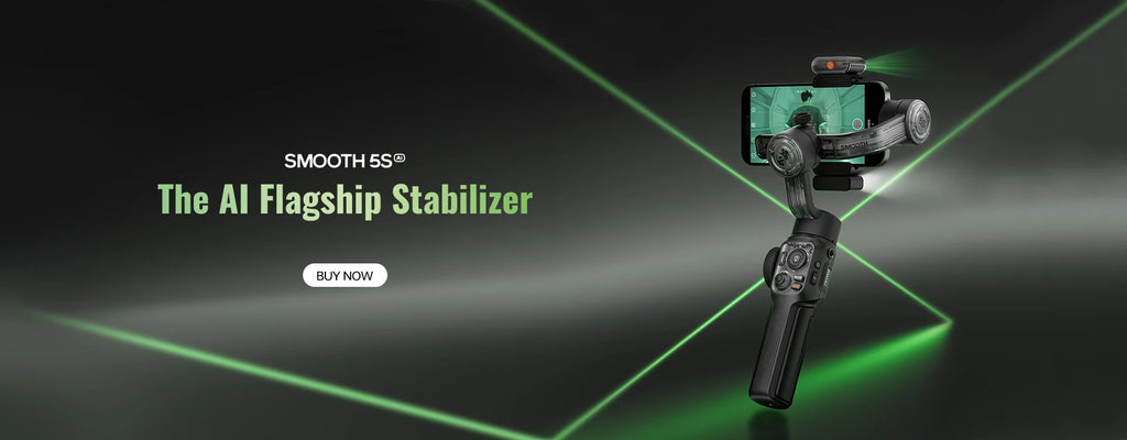 ZHIYUN Official SMOOTH 5S AI Smartphone Gimbal 3-Axis Gimbals Fill Light Phone Stabilizer for iPhone 15 Pro Max Android