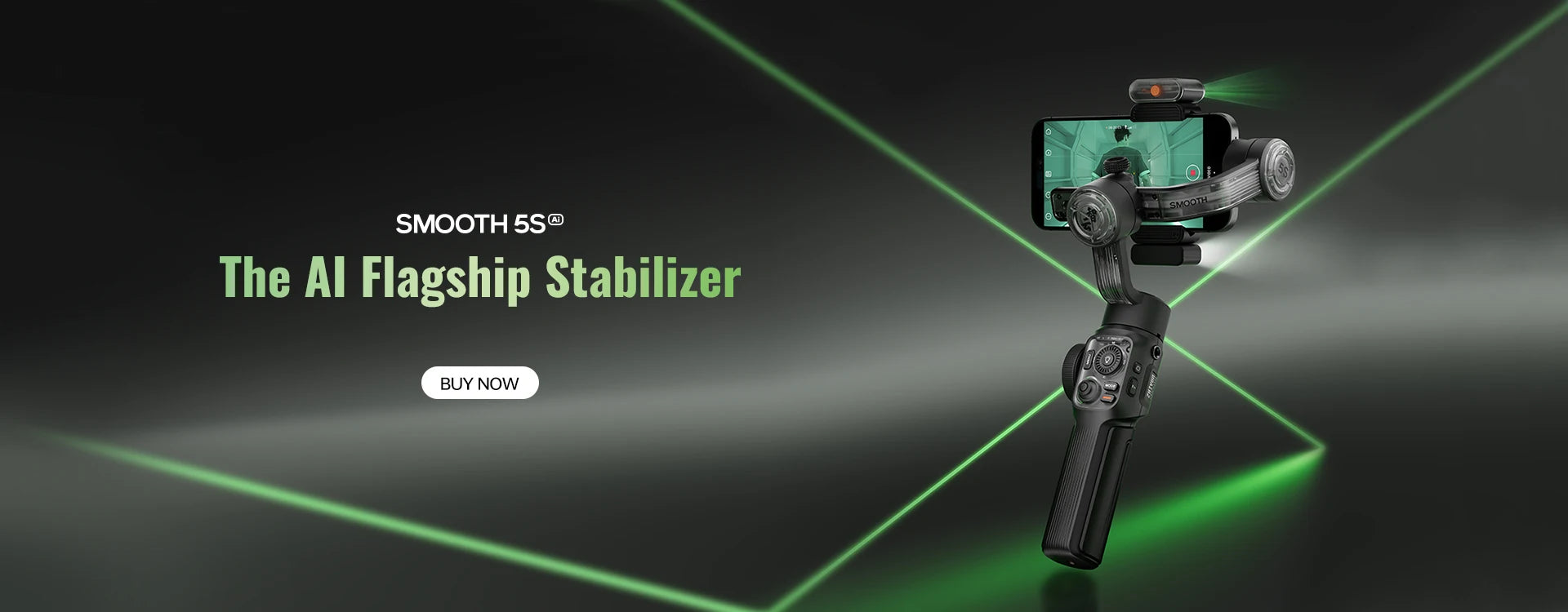 ZHIYUN Official SMOOTH 5S AI Smartphone Gimbal 3-Axis Gimbals Fill Light Phone Stabilizer for iPhone 15 Pro Max Android
