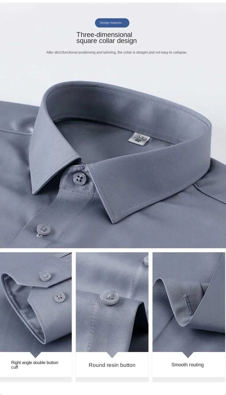 New Spring and Autumn Social Dress Ice Silk Long Sleeve Men's Shirt Business No Iron Casual Fit Pure White High Quality The jack market .AU The jack market .AU Men Fashion $ 41 14:771#21;5:100013888