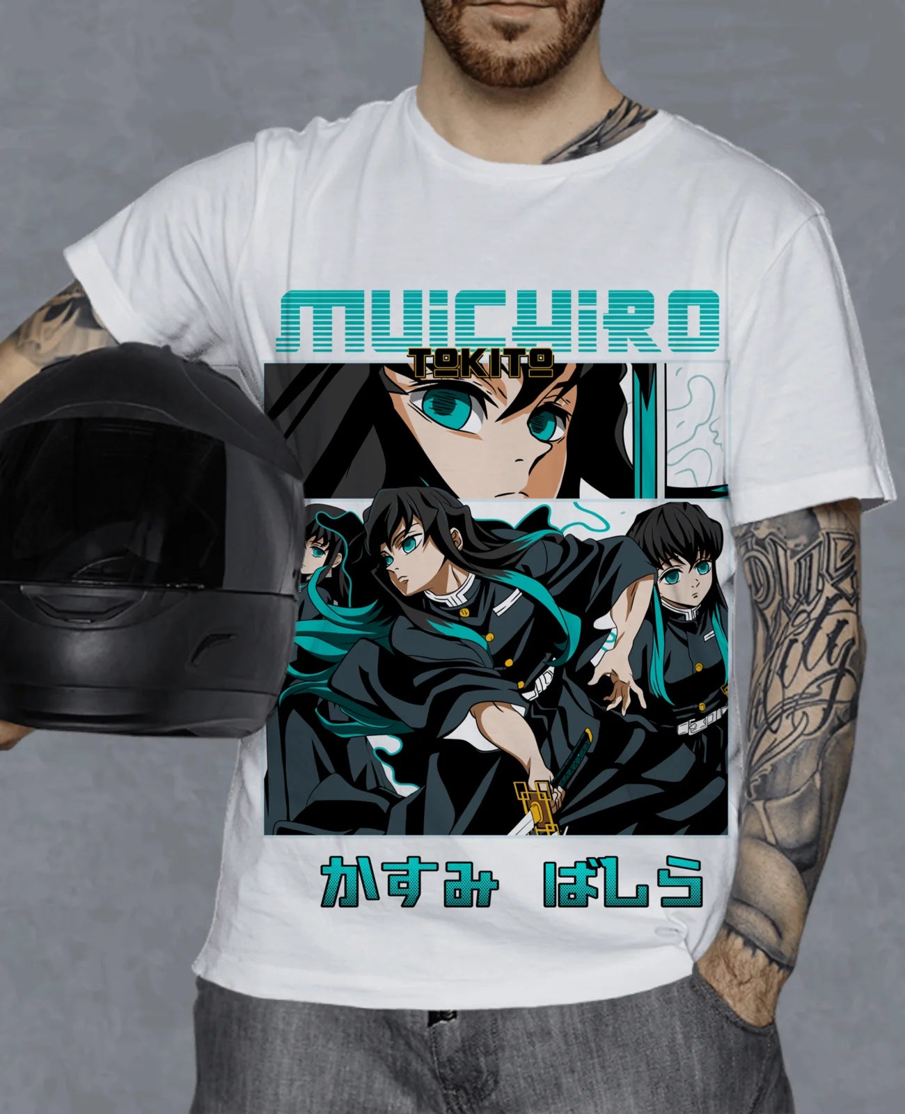 2026 Summer Demon Slayer Anime Muichiro Tokito Printed Loose Short-sleeved Pure Cotton Children's T-shirt Unisex Casual Loose
