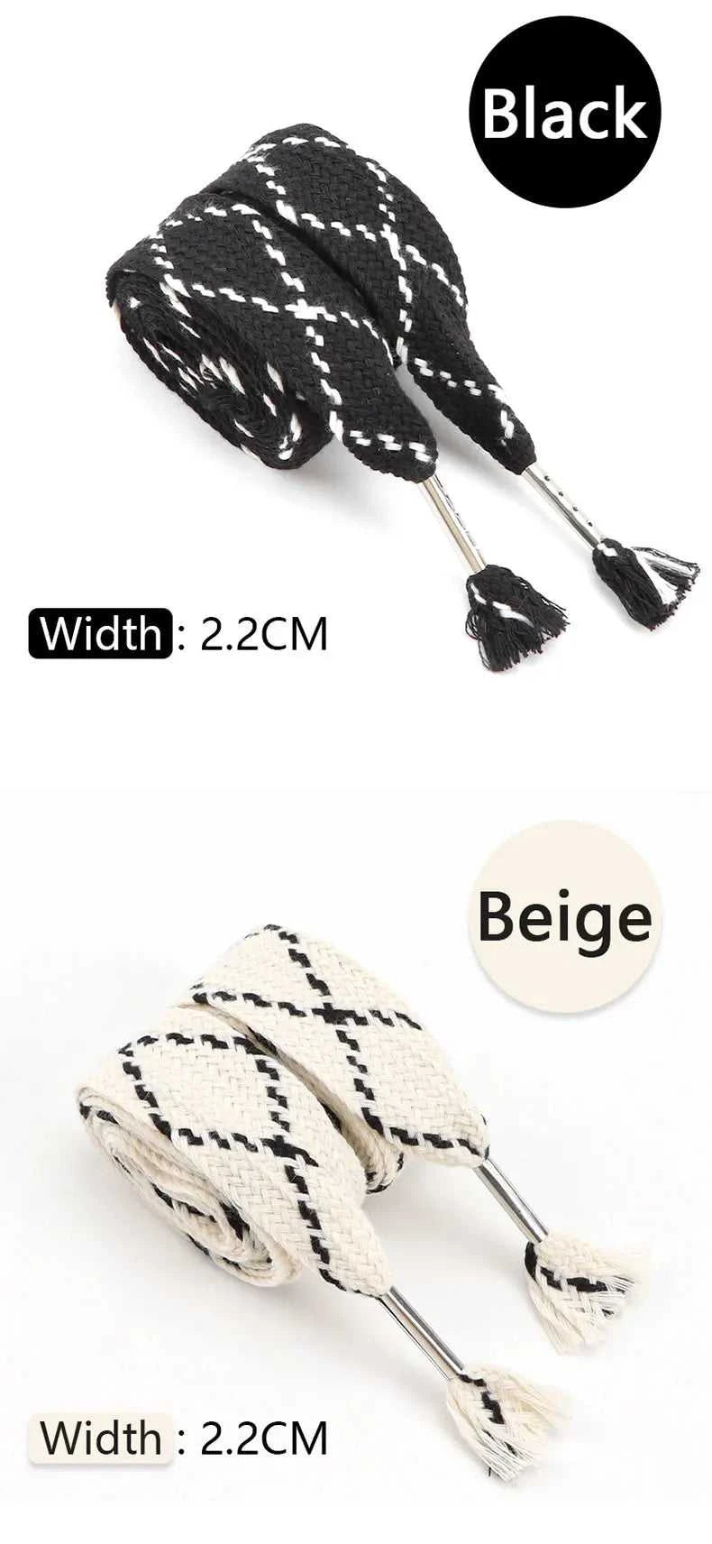 New Flat Shoelaces 2.5CM Wide Metal Head Shoelace Black Beige Sneakers Laces Shoes Accessories 120CM/140CM 1Pair Strings The jack market .AU The jack market .AU Step Up Your Style: Trendy Shoes for Every Occasion! $ 47 14:193#Black;380:200006543