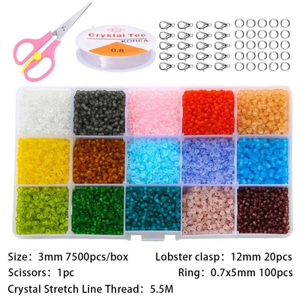 2–4mm Glass Rice Beads Kit 15–24 Grids, 15g/Grid 4000–24000pcs with Lobster Clasps & Cord for DIY Jewelry, Bracelets & Neckla The jack market .AU The jack market .AU Jewellery & Chains $ 76 14:29#BDH136-01