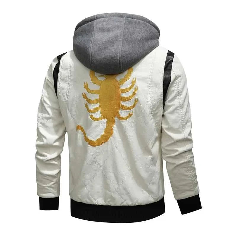 Spring Men's Leather Jacket High Quality Stand Collar Fashion Youth Embroidery Hooded PU Leather Coats EUR Size 3XL Men Clothing The jack market .AU The jack market .AU Men Fashion $ 78 14:771#White hooded;5:4183#EUR 3XL--CHN 4XL