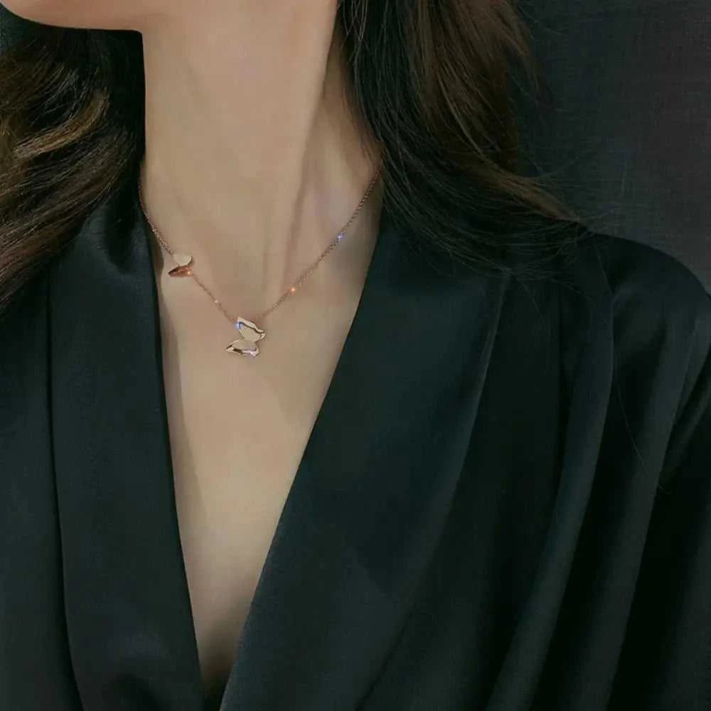 Stainless Steel Elegant Butterfly Pendant Necklace For Women Girls Lovely Clavicle Chain Wedding Birthday Party Jewelry Gifts The jack market .AU The jack market .AU Jewellery & Chains $ 50 200000639:2851#40-45 cm;200001034:201447815