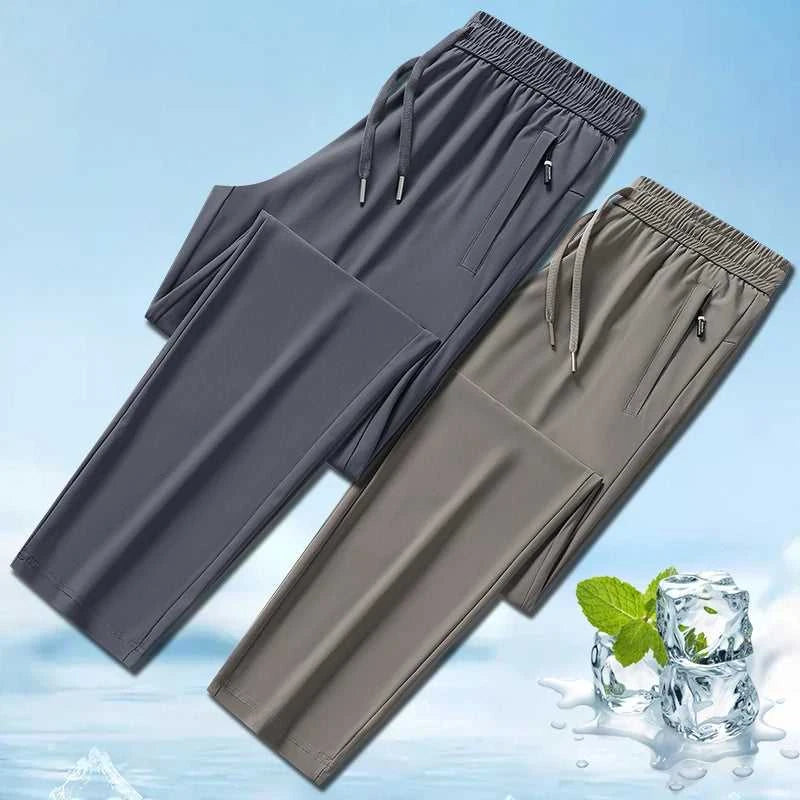 Ice Silk Men's trousers 2024 summer black-and-gray thin style business casual pants outdoor stretch breathable straight leg loos The jack market .AU The jack market .AU Men Fashion $ 51 14:175#qianhui;200007763:201336106;5:200661035