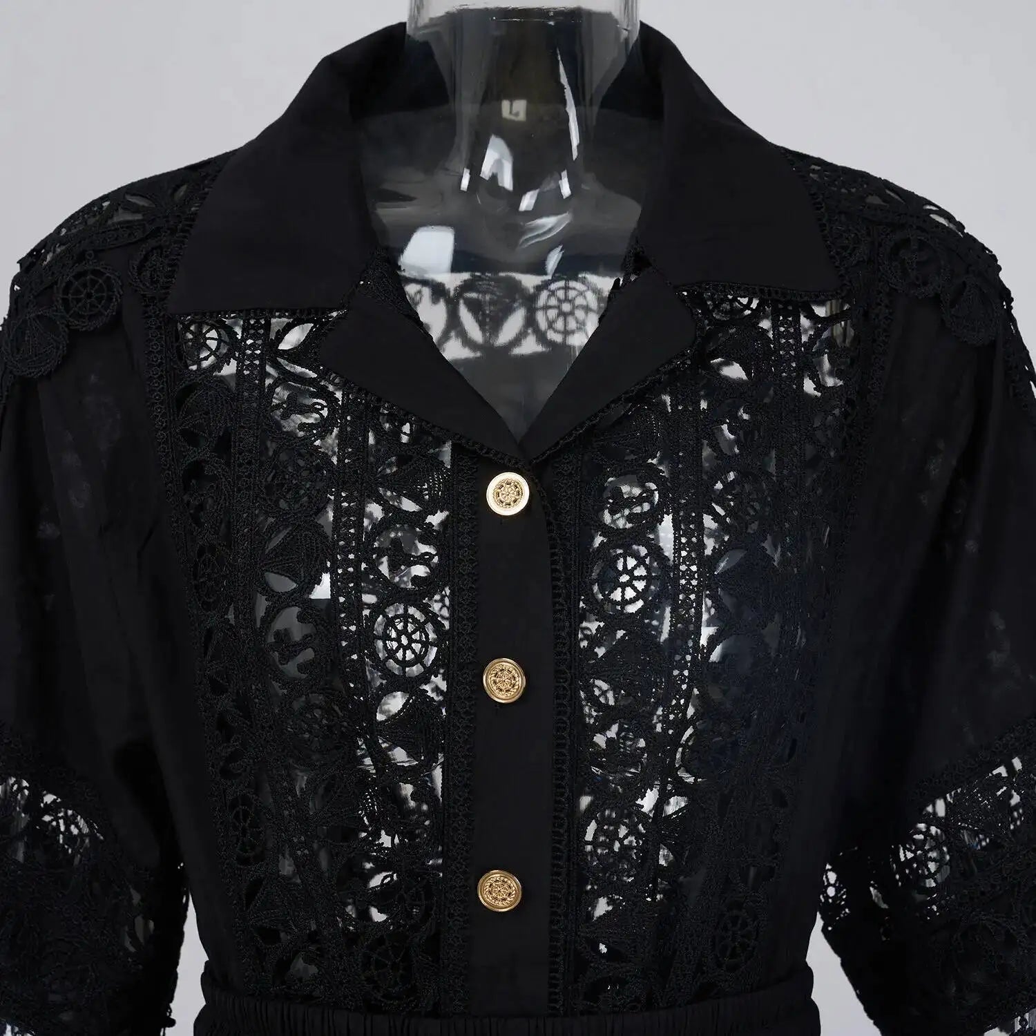 Quality Loose Hollow Out Dress Two Piece Set Women's Shirt Short Skirt Set Embroidered Lace Crop Tops Pleated Skirts Suits 2pcs