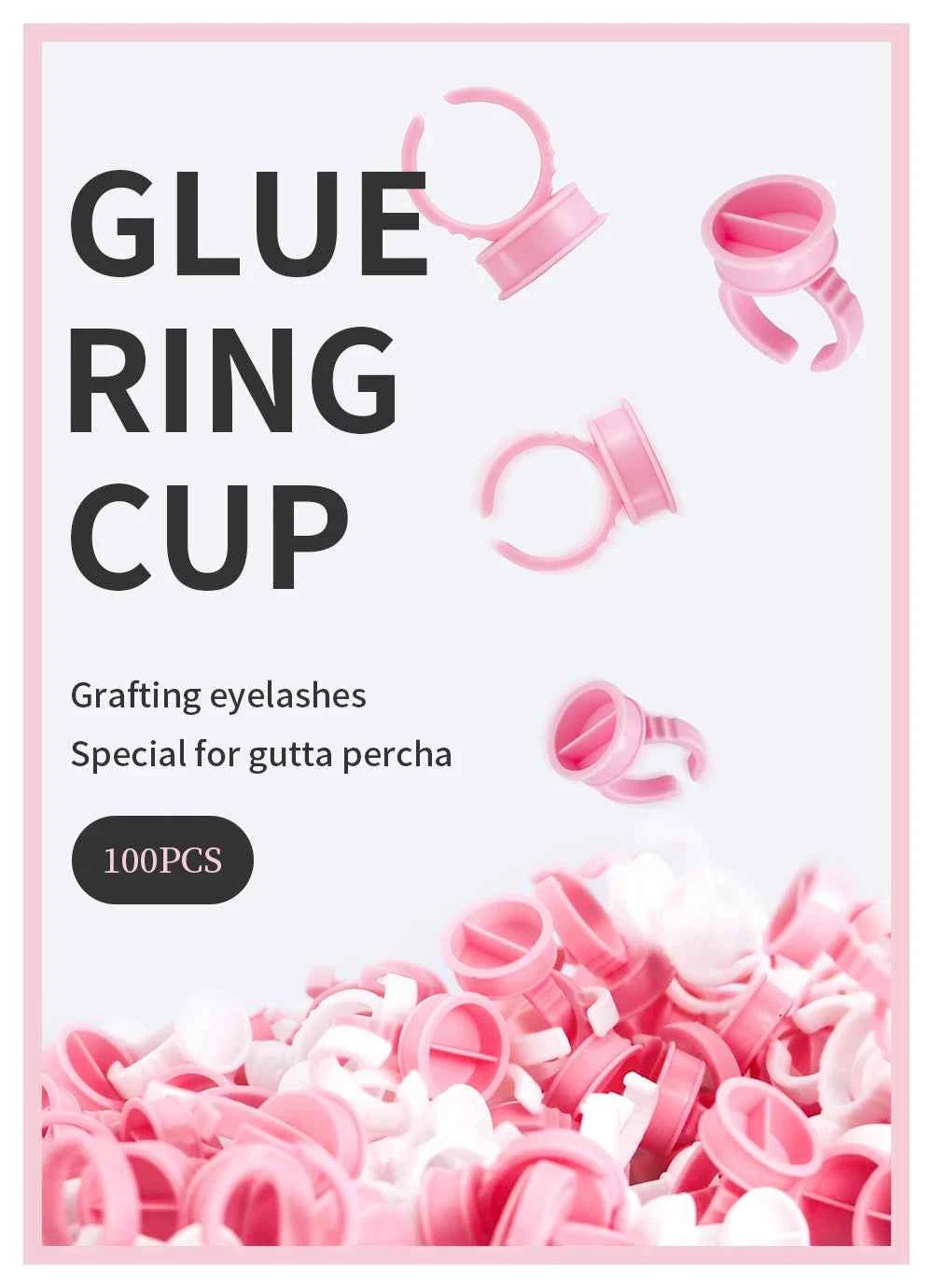 GLAMLASH Disposable Eyelash Extension Glue Rings - 100 Pcs for Effortless Application & Precision Pigment Holding