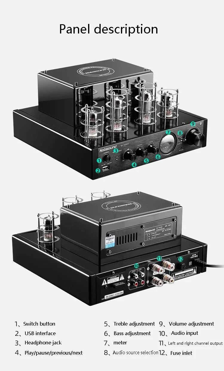 HIFI Tube Power Amplifier Wireless Bluetooth 2.1 Channel Audiophile Amplifier 6P1*2 6N1*2 Tube USB Lossless Playback VU Meter The jack market .AU The jack market .AU Accessories Electronics $ 364 14:350853#Upgraded version;35:2476