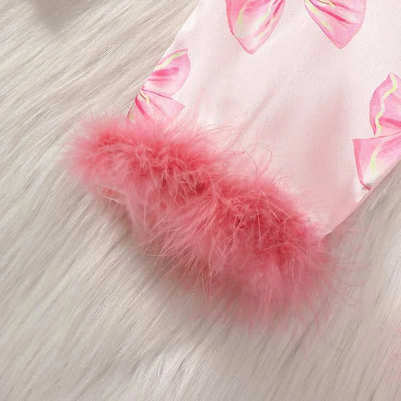 Baby Girls Pajamas Long Sleeve Bow Print Furry Patchwork Button Closure Jumpsuit Sleepwear Loungewear The jack market .AU The jack market .AU Mum & Kids: Essential Products for Every Family $ 36 14:173;200000463:200661897#12-18M