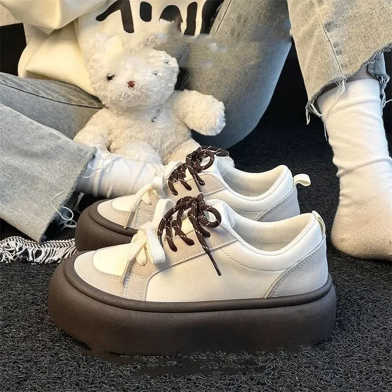 Fashion 2025 Round Toe Lace Up Women's Shoes Offers Trends Original 39 Walking Y2k New Aesthetic Cheap Ladies Footwear On Sale