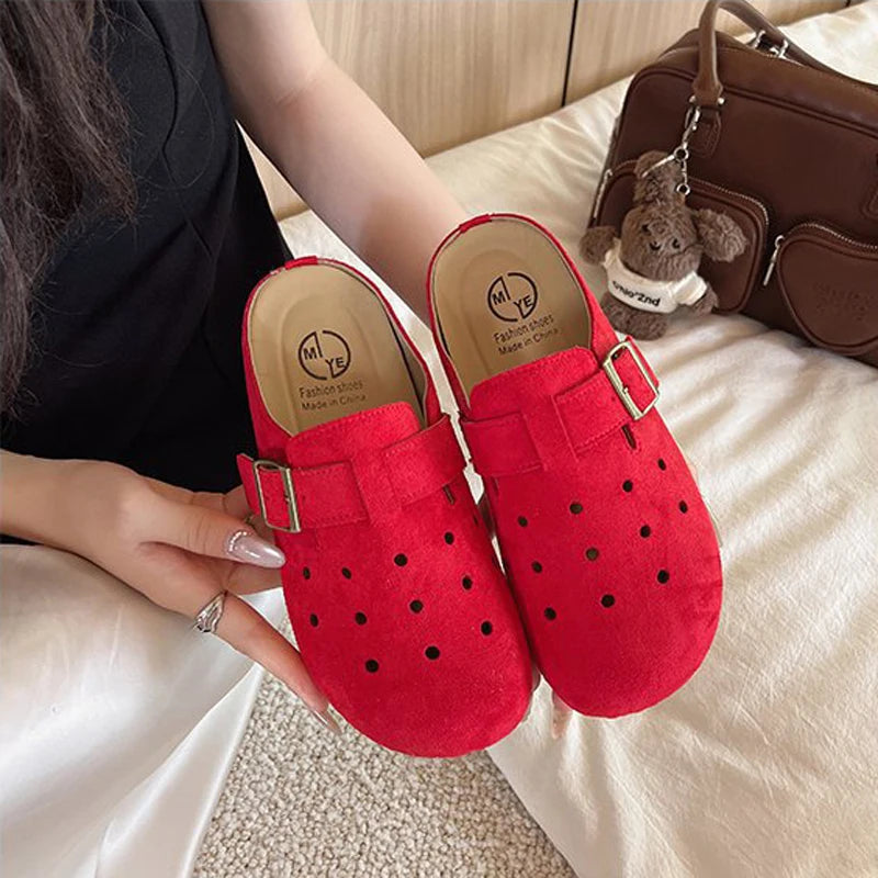 Shevalues 2025 Summer Women's Clogs Slippers With Adjustable Buckle Casual Outdoor Slides Soft Sole Comfortable Women's Sandals