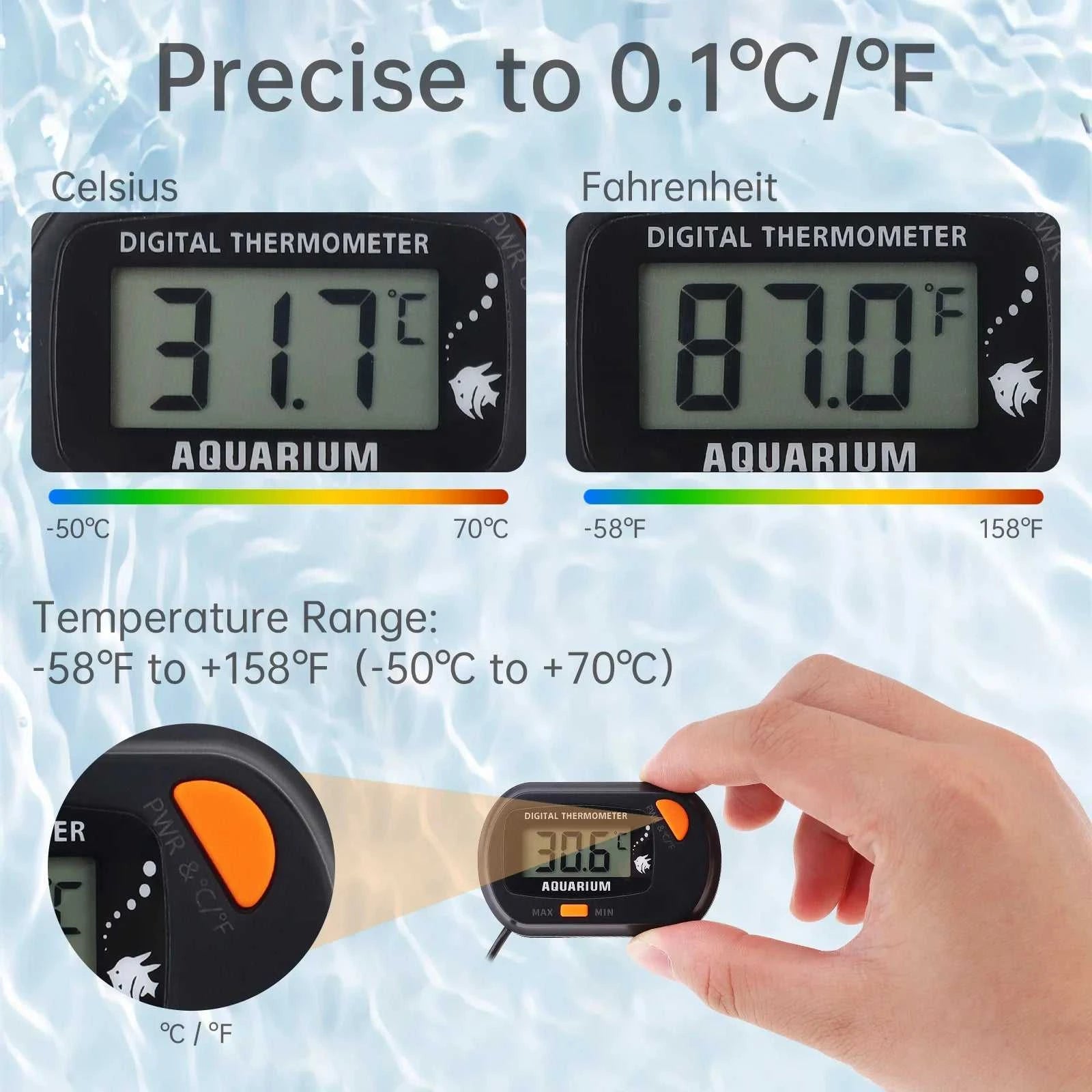 MAX/MIN LCD Display Digital Aquarium Thermometer Fish Tank Water Temperature Meter Tester Gauge Temp Control with Sensor Probe The jack market .AU The jack market .AU Home $ 26 14:193#Black Orange;200007763:201336100
