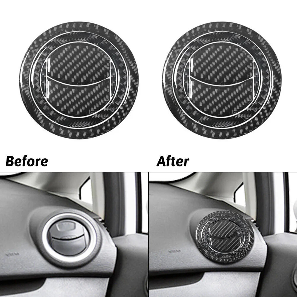 12pcs car Side Air Vent Cover Trim For Ford for Fiesta 2011-2015 Carbon Fiber Interior Side Air Vent Cover Trim car Accessories