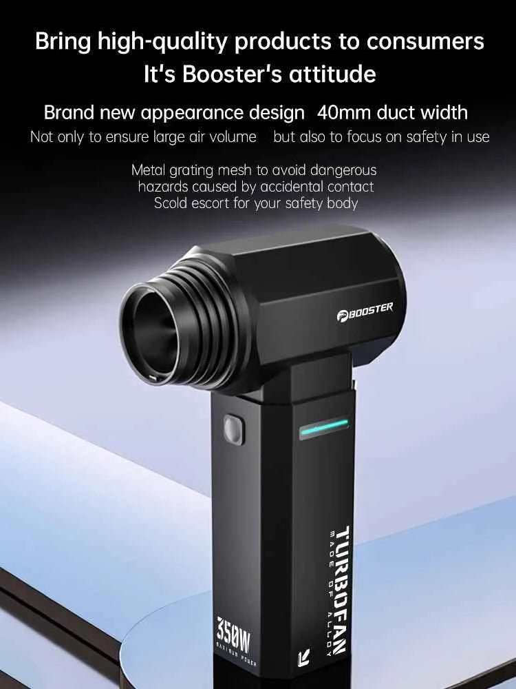 Booster TF40 Turbo Fan - Handheld High-Speed Blower for Dust & Water Removal, Perfect for Cars & Snow Cleanup